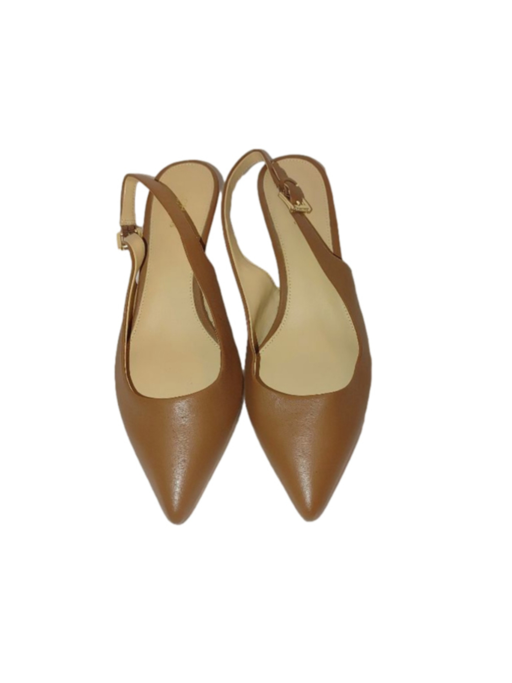 Michael Kors Emma Leather Sling Back Kitten Heels Size 8M - Picture 4 of 8